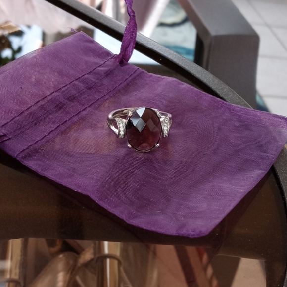 New-Smokey Quartz & White Topaz 925 SS Ring - Picture 2 of 13